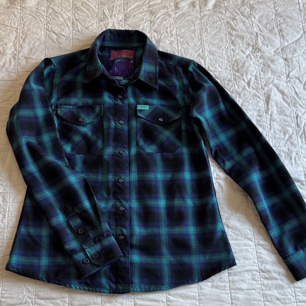Dixxon Navy and Teal Plaid Shirt